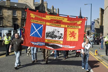 Postal workers on the march