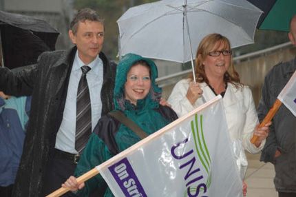 Edinburgh SSP Unison members with Dave Prentice