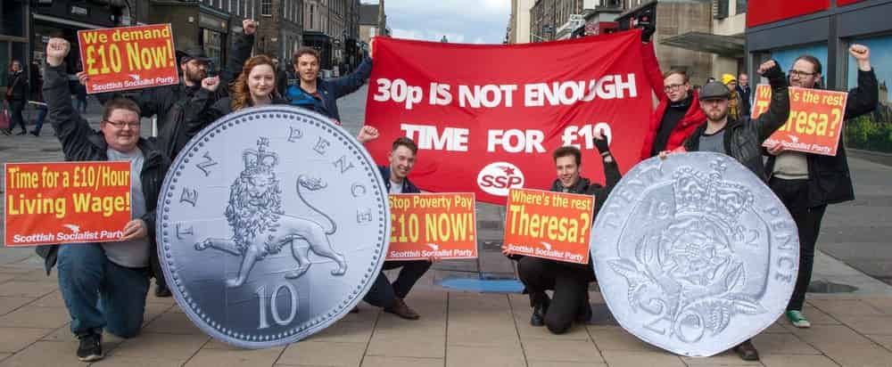 Demo demanding a decent living wage