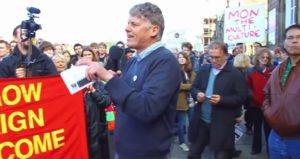 Co-spokesperson Colin Fox speaking at an anti-racism rally