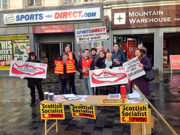 The SSP campaigning against insecure, exploitative Zero-hours contracts.