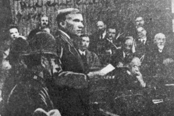 John Maclean delivers his famous Speech from the Dock at the the High Court in Edinburgh, May 9, 1918