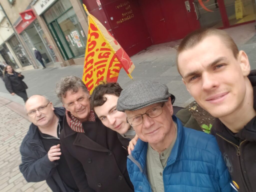 SSP members campaigning for universal free public transport in Paisley